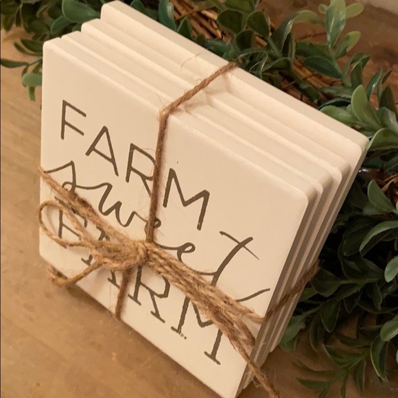 Last 1❗️Farmhouse Farm Sweet Farm Coaster Set - Picture 3 of 4